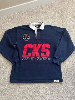 Cookies Worldwide Navy Rugby Polo with Red CKS Logo